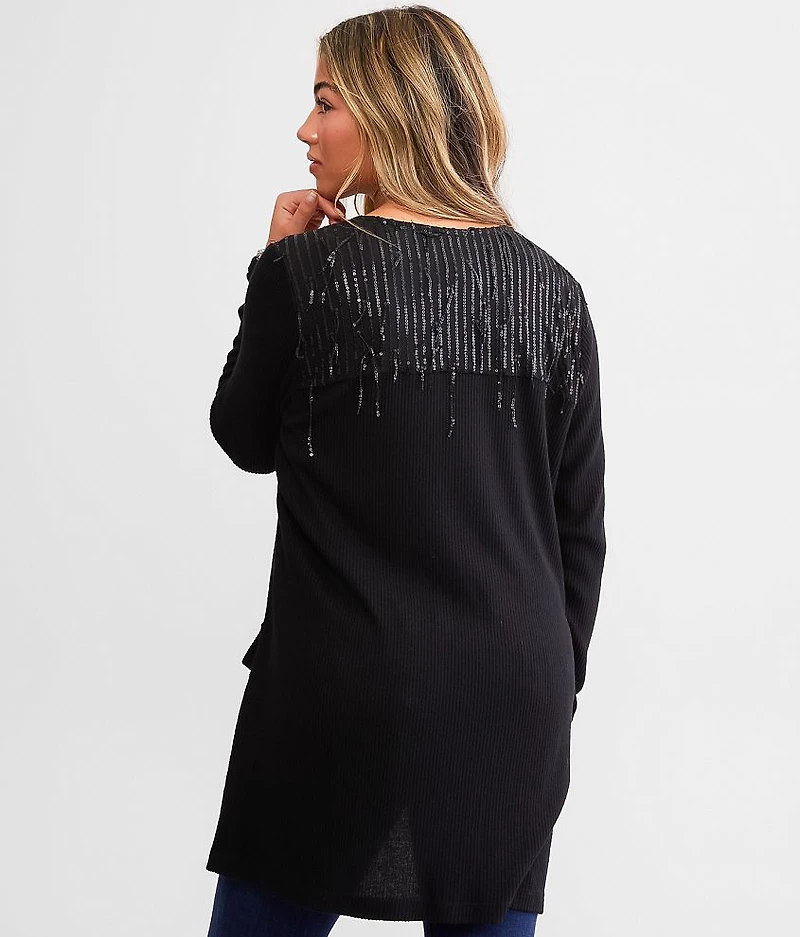Sequin Fringe Cardigan