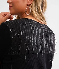 Sequin Fringe Cardigan