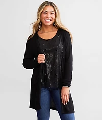 Sequin Fringe Cardigan