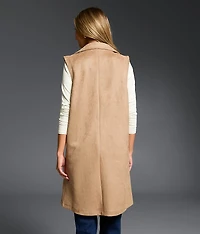 Faux Suede Blazer Vest