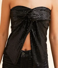 Sequin Twist Front Tube Top