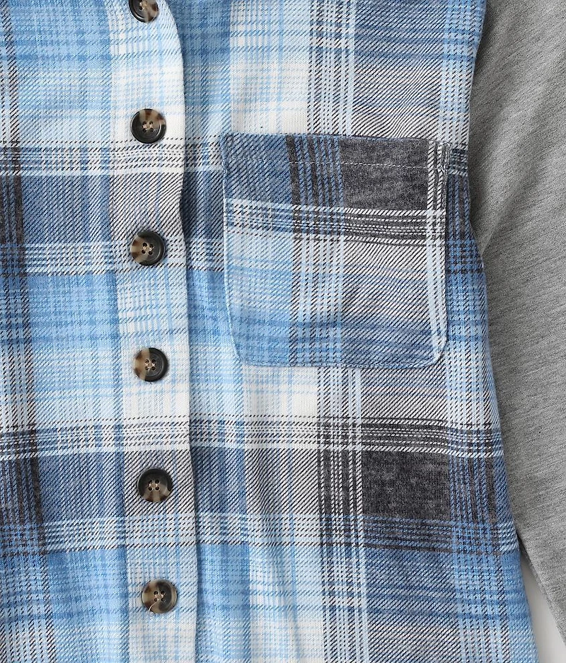 Girls - Hooded Plaid Shirt