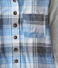 Girls - Hooded Plaid Shirt