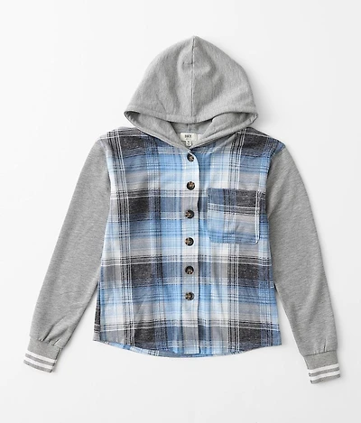 Girls - Hooded Plaid Shirt