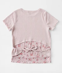 Girls - Tie Back Floral Top