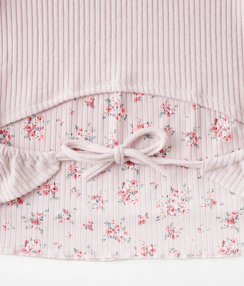 Girls - Tie Back Floral Top