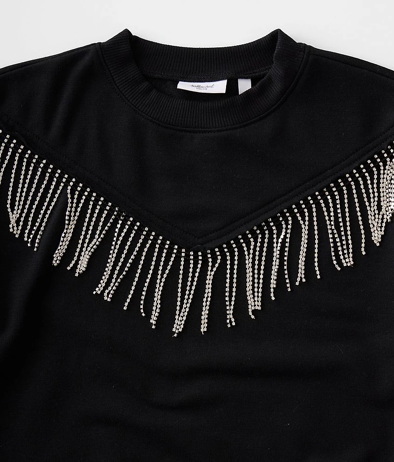 Girls - Rhinestone Fringe Pullover