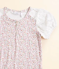 Girls - Floral Henley Top