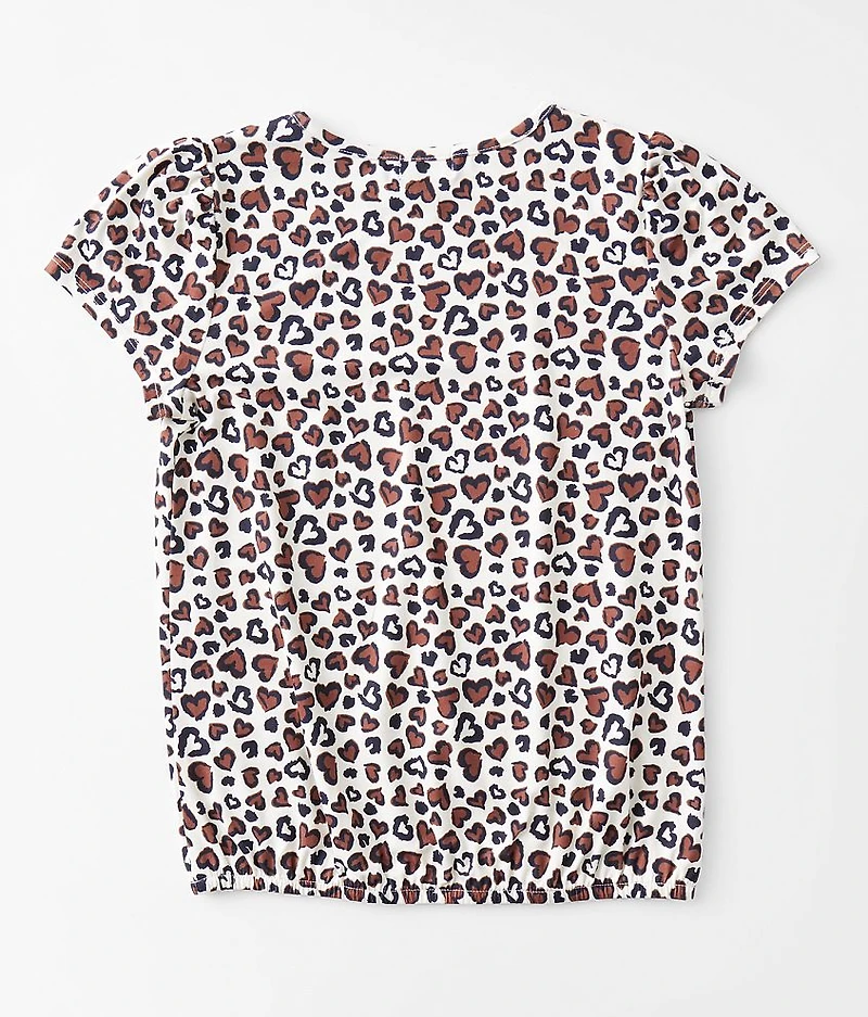 Girls - Cheetah Print Heart Top