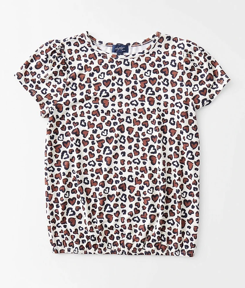 Girls - Cheetah Print Heart Top