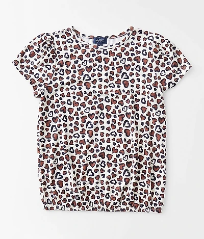 Girls - Cheetah Print Heart Top