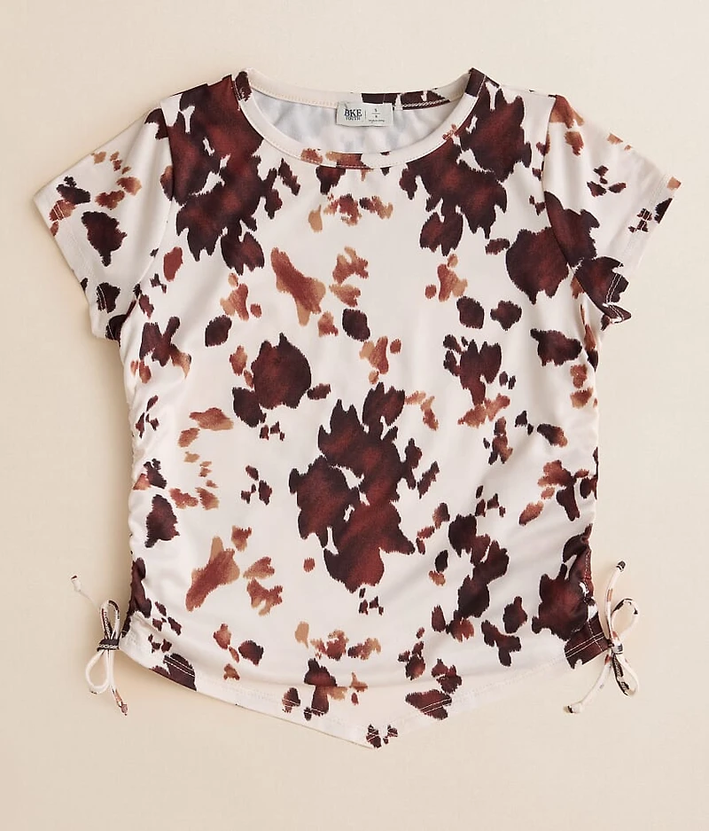 Girls - Cow Print Hanky Top