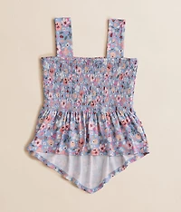 Girls - Floral Smocked Tank Top