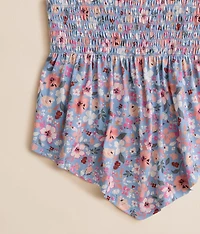 Girls - Floral Smocked Tank Top