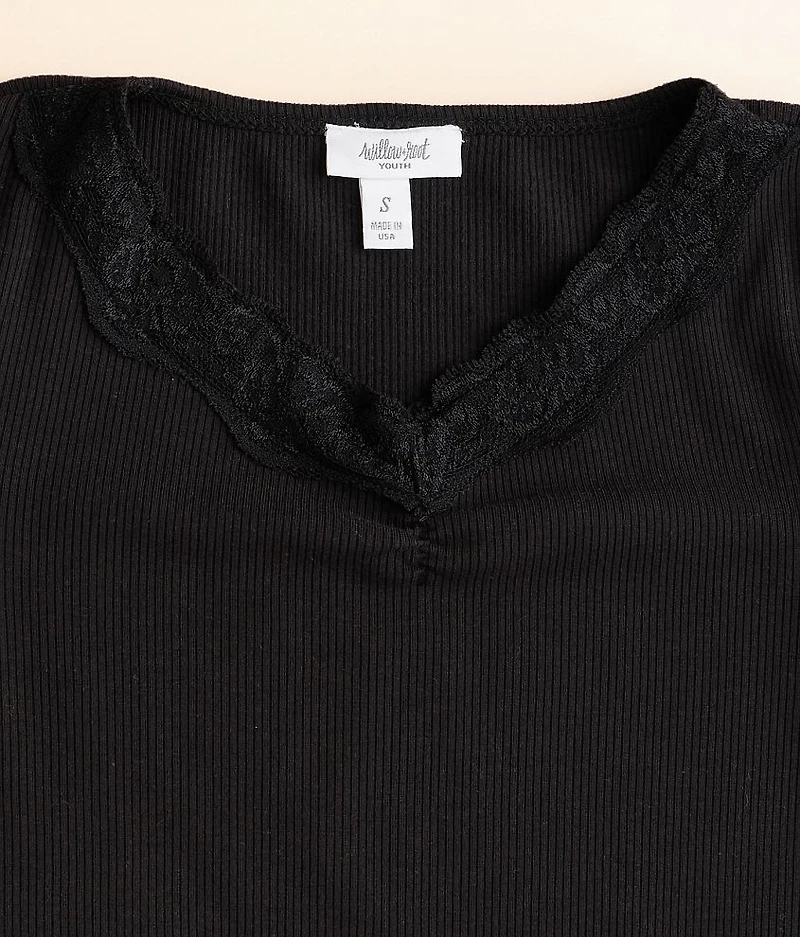 Girls - Lace Trim Top