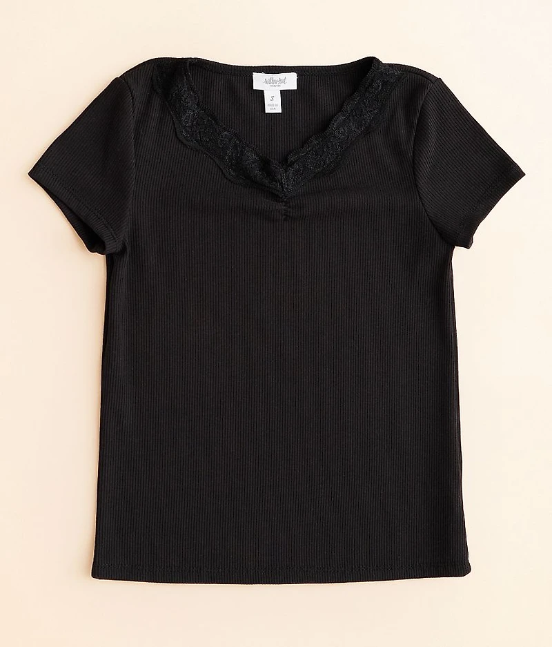 Girls - Lace Trim Top