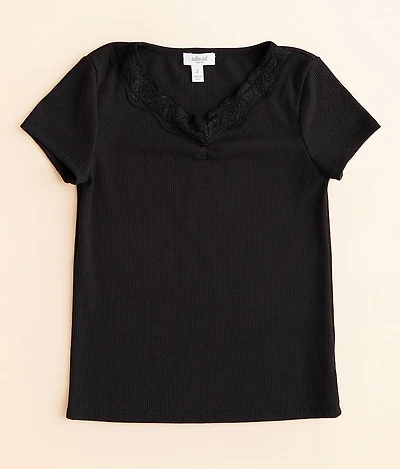 Girls - Lace Trim Top
