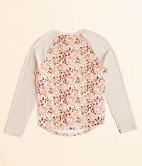 Girls - Ribbed Lace Trim Top