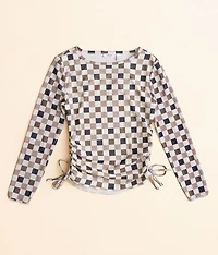 Girls - Checkered Mesh Top