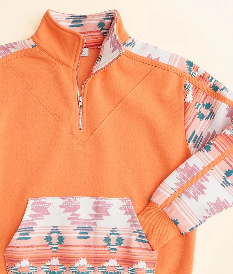 Girls - Quarter Zip Southwestern Pullover