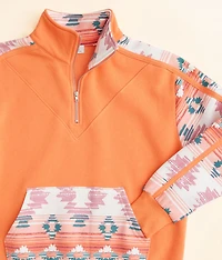 Girls - Quarter Zip Southwestern Pullover