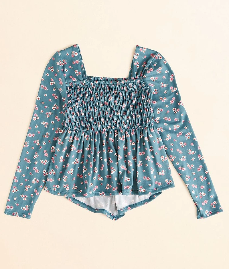 Girls - Floral Smocked Top