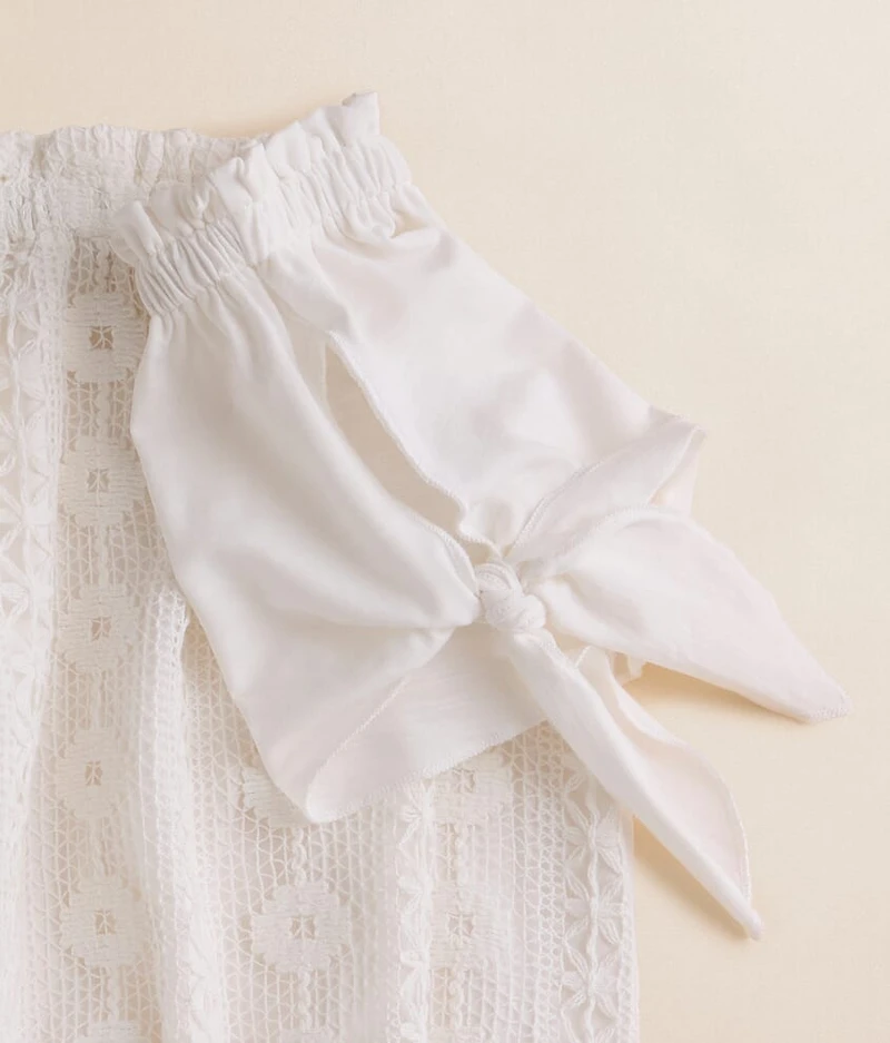 Girls - Crochet Off The Shoulder Top