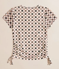 Girls - Checkered Mesh Top