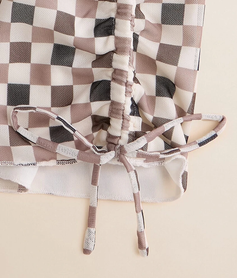 Girls - Checkered Mesh Top