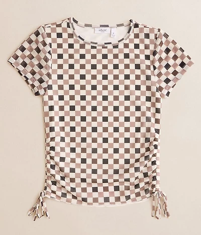 Girls - Checkered Mesh Top