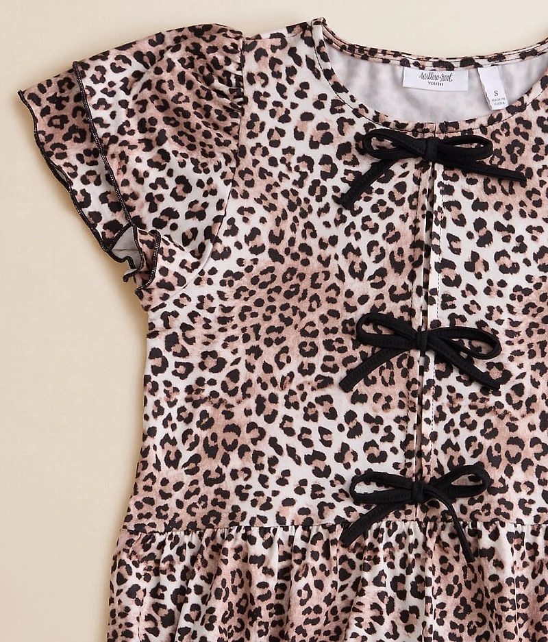Girls - Cheetah Front Faux Tie Top