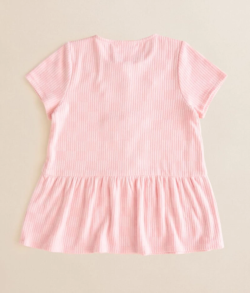 Girls - Faux Front Tie Checkered Top