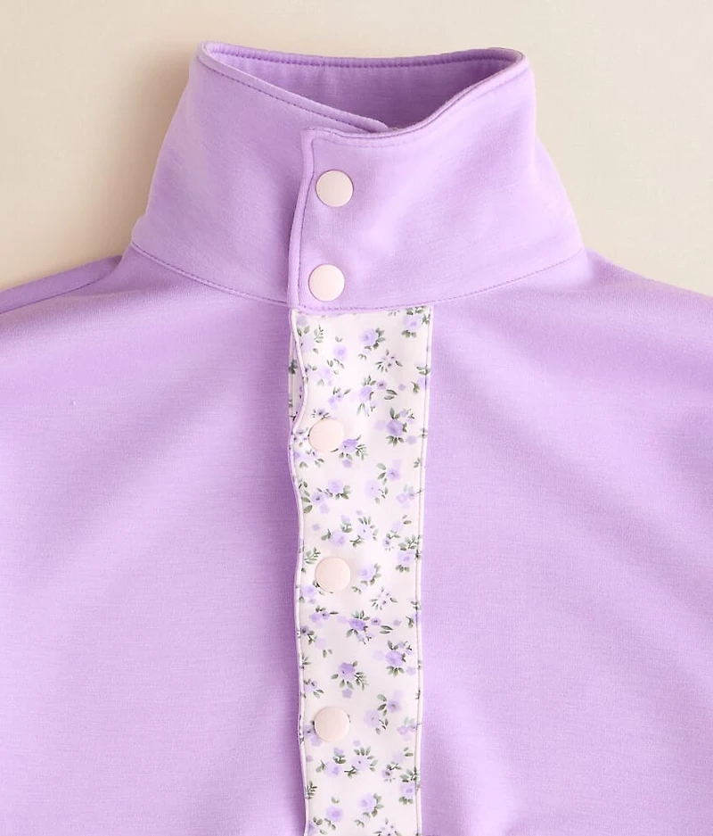 Girls - Floral Trim Pullover