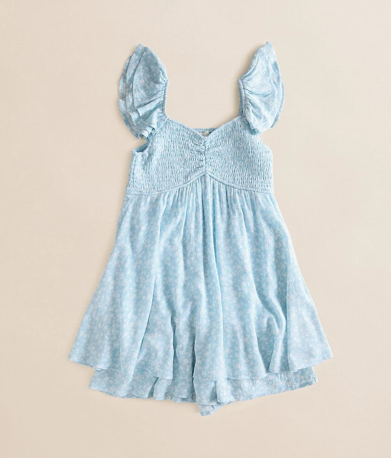 Girls - Floral Smocked Romper