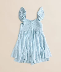 Girls - Floral Smocked Romper
