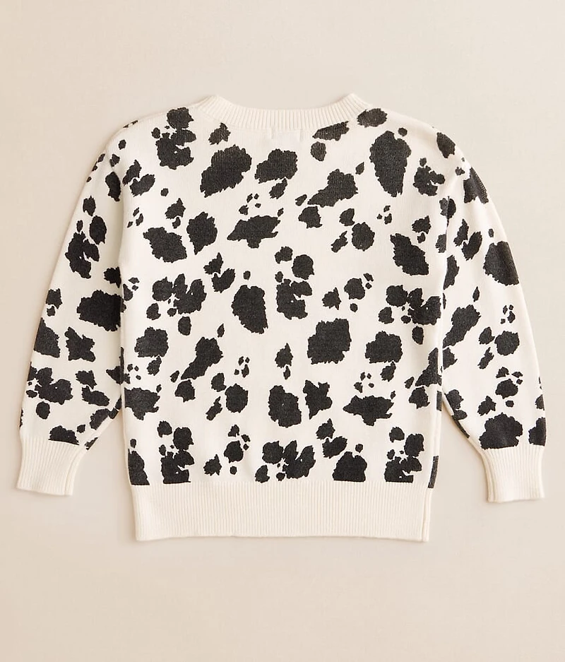 Girls - Cow Print Sweater