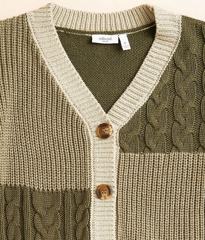 Girls - Cable Knit Cardigan Sweater