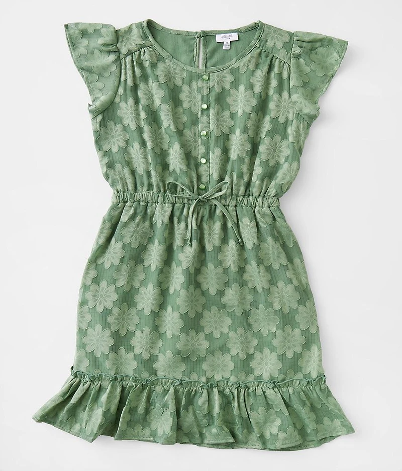 Girls - Floral Lace Overlay Dress