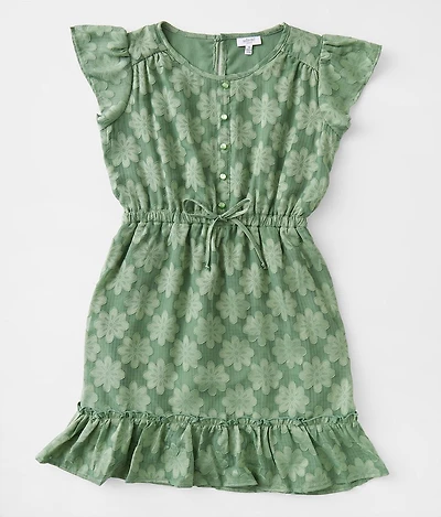 Girls - Floral Lace Overlay Dress