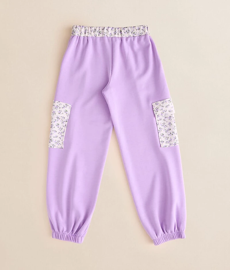 Girls - Floral Trim Cargo Jogger