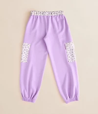 Girls - Floral Trim Cargo Jogger
