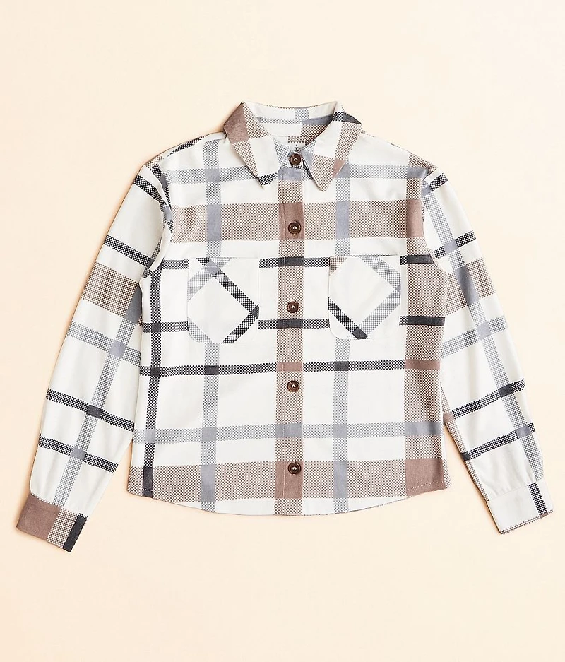 Girls - Plaid Knit Shirt