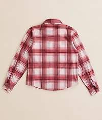 Girls - Brushed Plaid Knit Shirt