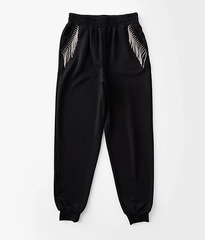 Girls - Rhinestone Fringe Jogger