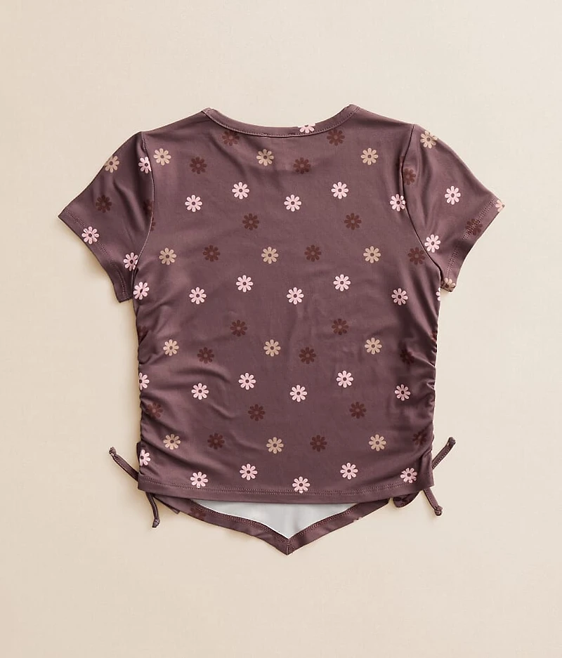 Girls - Ruched Flower Hanky Top