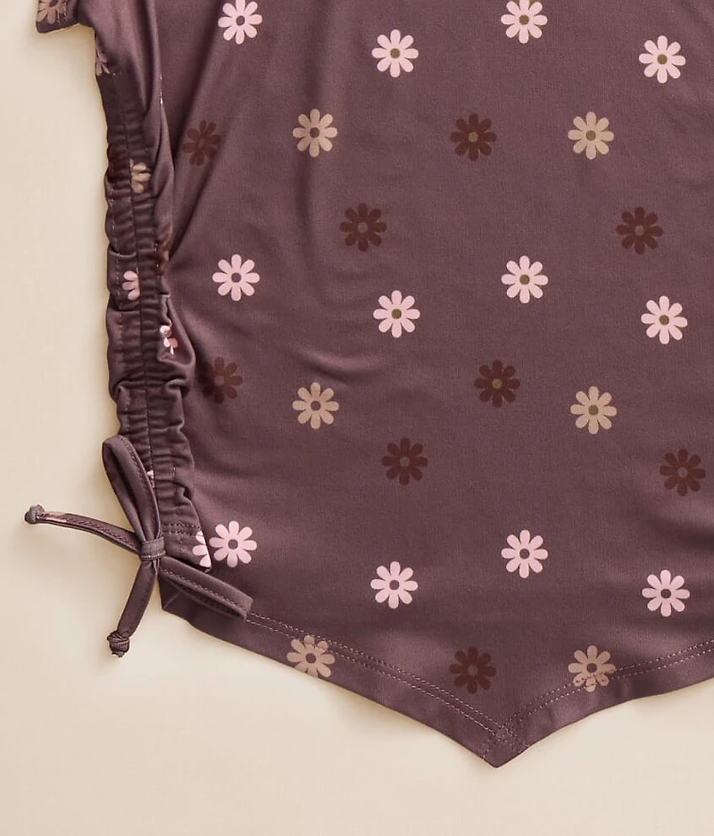 Girls - Ruched Flower Hanky Top