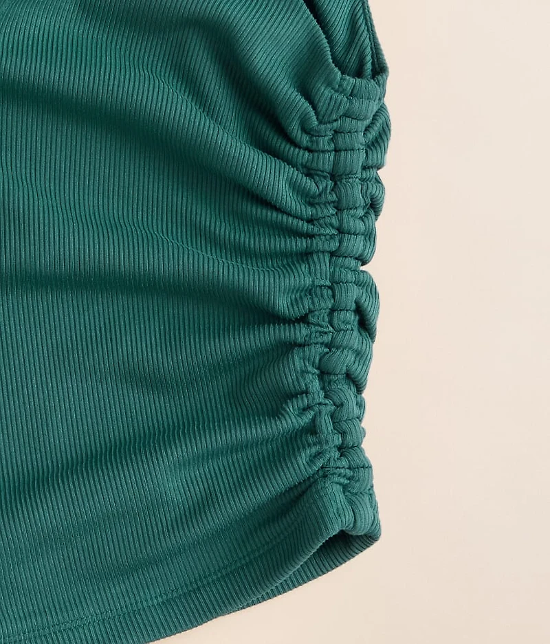 Girls - Ruched Rib Knit Tank Top