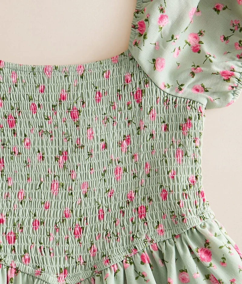 Girls - Ivory Clover Floral Romper