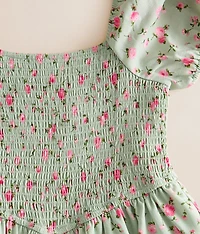 Girls - Ivory Clover Floral Romper
