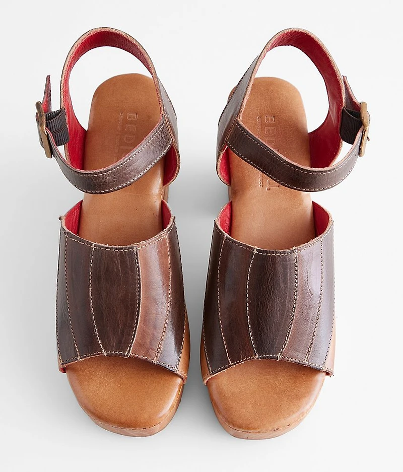 Pieced Leather Heeled Sandal